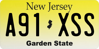 NJ license plate A91XSS