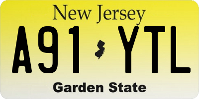 NJ license plate A91YTL