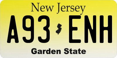 NJ license plate A93ENH