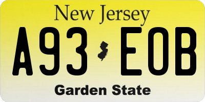 NJ license plate A93EOB
