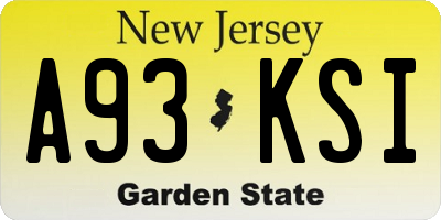 NJ license plate A93KSI