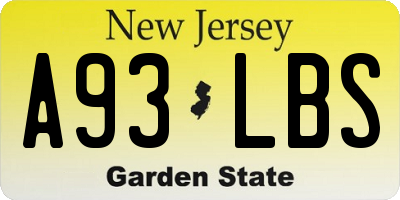 NJ license plate A93LBS