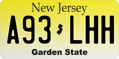 NJ license plate A93LHH