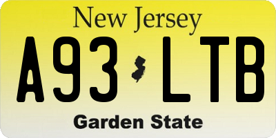 NJ license plate A93LTB