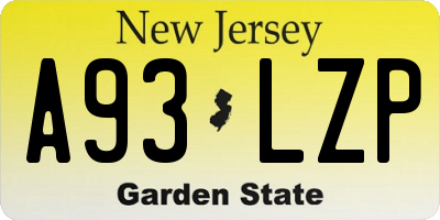 NJ license plate A93LZP