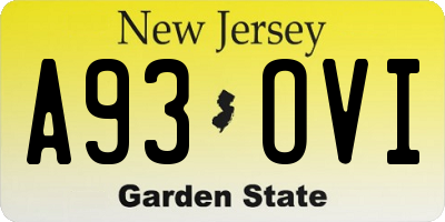 NJ license plate A93OVI