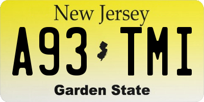 NJ license plate A93TMI