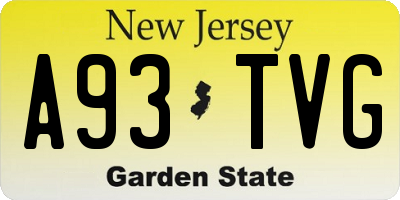 NJ license plate A93TVG