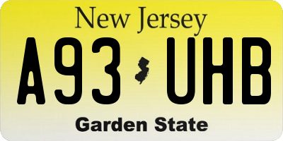 NJ license plate A93UHB