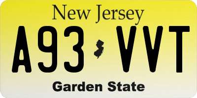NJ license plate A93VVT