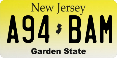 NJ license plate A94BAM