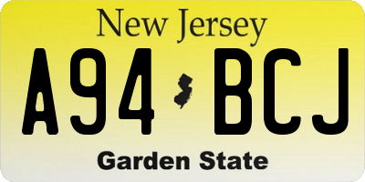 NJ license plate A94BCJ