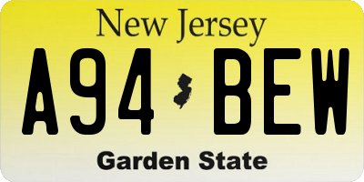 NJ license plate A94BEW