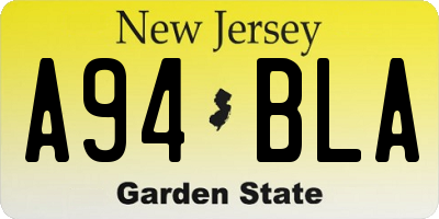 NJ license plate A94BLA