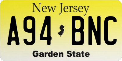 NJ license plate A94BNC