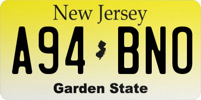 NJ license plate A94BNO