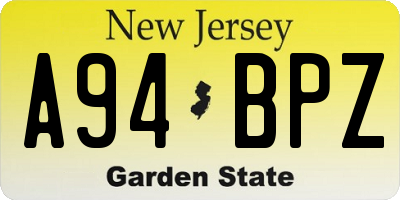 NJ license plate A94BPZ