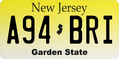 NJ license plate A94BRI