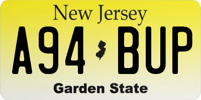 NJ license plate A94BUP