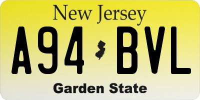 NJ license plate A94BVL