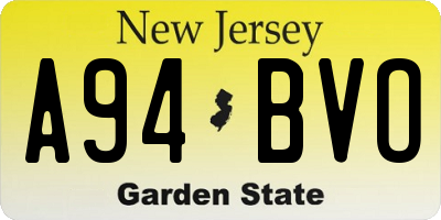 NJ license plate A94BVO