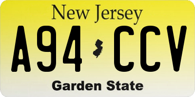 NJ license plate A94CCV