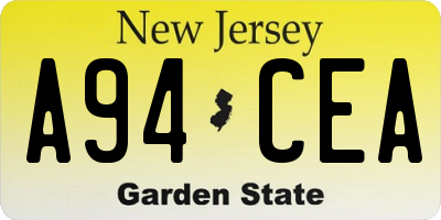 NJ license plate A94CEA