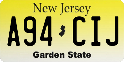 NJ license plate A94CIJ