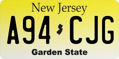 NJ license plate A94CJG