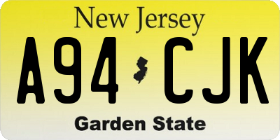 NJ license plate A94CJK