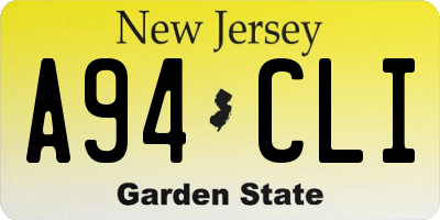 NJ license plate A94CLI