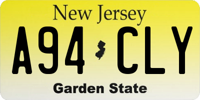 NJ license plate A94CLY