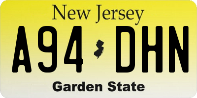 NJ license plate A94DHN