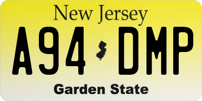 NJ license plate A94DMP
