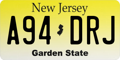 NJ license plate A94DRJ
