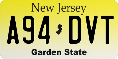 NJ license plate A94DVT
