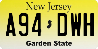NJ license plate A94DWH