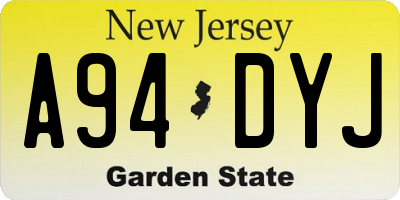 NJ license plate A94DYJ