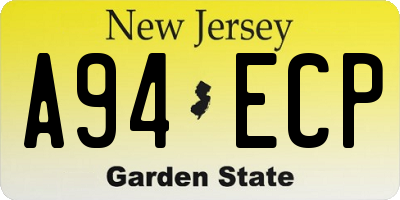 NJ license plate A94ECP