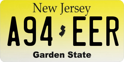 NJ license plate A94EER