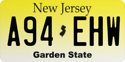 NJ license plate A94EHW