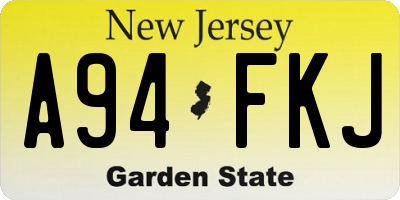 NJ license plate A94FKJ