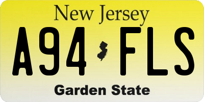 NJ license plate A94FLS