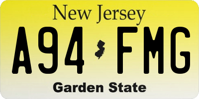 NJ license plate A94FMG