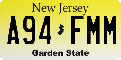 NJ license plate A94FMM