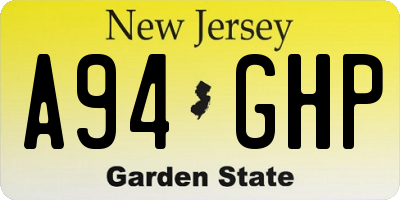 NJ license plate A94GHP