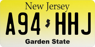 NJ license plate A94HHJ