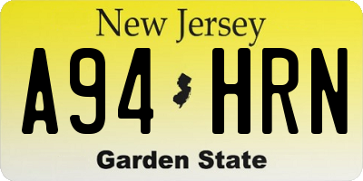 NJ license plate A94HRN
