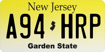 NJ license plate A94HRP