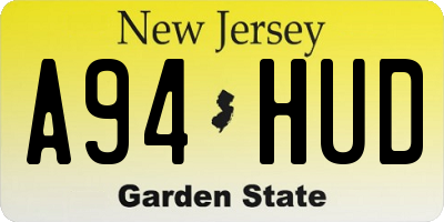 NJ license plate A94HUD